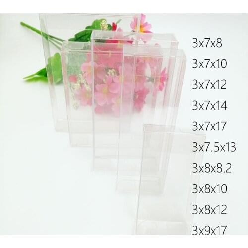 50pcs 3xWxH Pvc Box Clear Transparent Plastic Boxes Storage Jewelry Gift Box Wedding/Christmas/Candy/Party For Gift Packing Box