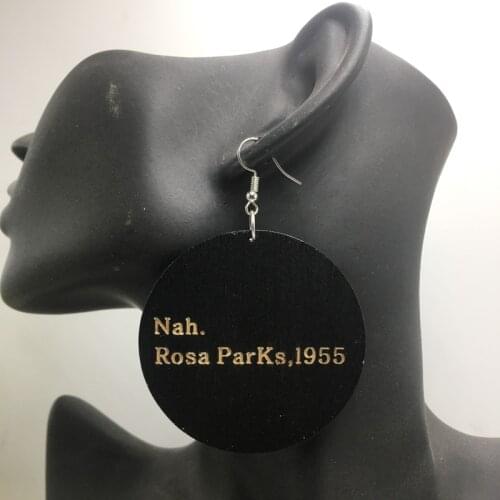 5pairs/lot Round Nah Wooden Earrings