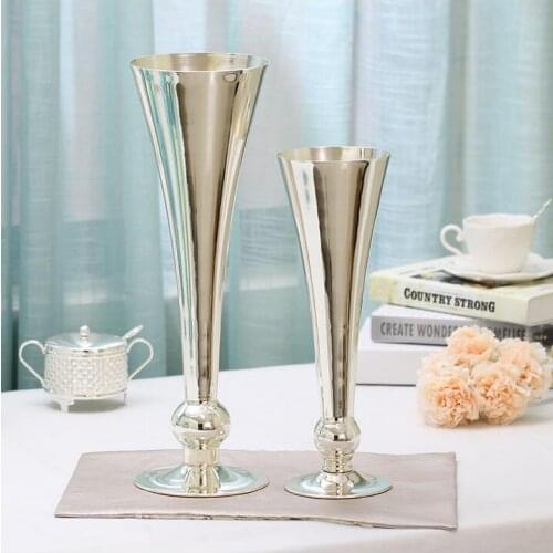 Fashion metal tabletop vase silver Vase decoration home Decorative Flowers Wreaths vase mariagevase for wedding decoration HP042