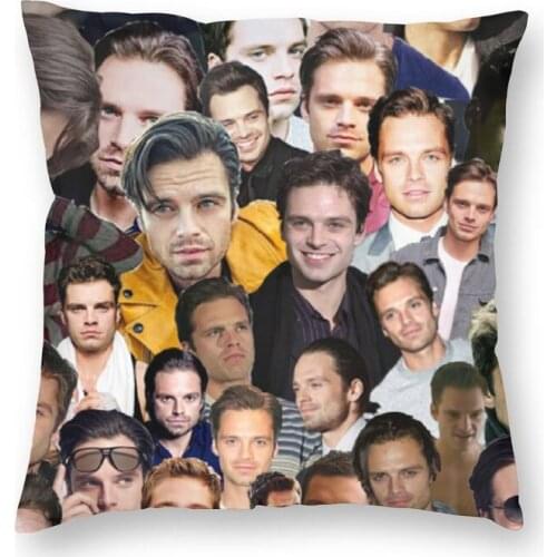 Fashion Sebastian Stan Collage Throw Pillow Case Home Decorative Custom Square Cushion Cover 45x45cm Pillowcover for Living Room