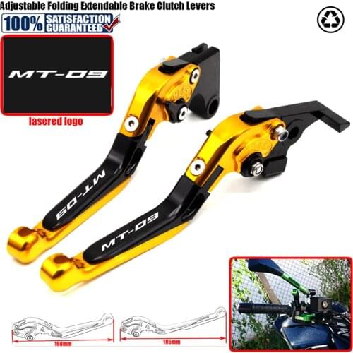 Motorcycle Adjustable Folding Extendable Brake Clutch Levers fit for YAMAHA MT-09/SR 2014-2015 logo MT-09
