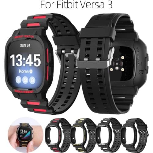 2021 New For Fitbit Versa 3 Smart watch Case TPU Shell Protector Cover Band Strap Bracelet smart watch Accessories