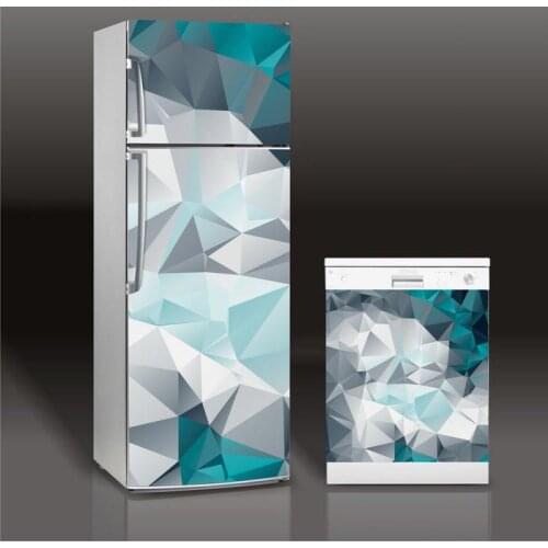 Wholesale 3D Modern Diamond Pattern SelfAdhesive Dishwasher Refrigerator Freeze Sticker Kids Art Fridge Door Cover Wallpaper
