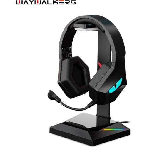 Gaming Headset Stand RGB Light USB 2.0/TYPE-C Ports 7.1 Surround Headphones Holder For Gamer Gaming PC Accessories Phone Stand