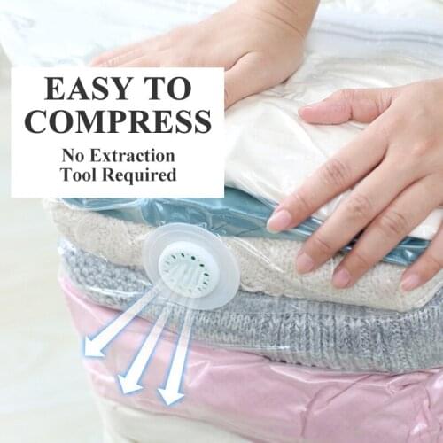 Convenient Vacuum Bag Storage Organizer Transparent Clothes Quilt Organizer Sealing Compressed Travel Saving Space Bags Package