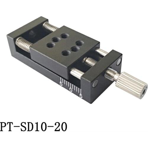 PT-SD10-20 Miniature Manual linear Stage, Precise Translation Platform, Optical Sliding Table, z axis linear slide 10mm Travel