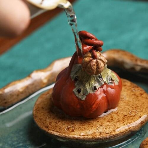 Purple Sand Tea Pet Decoration Boutique Supportable Pumpkin Lucky Kung Fu Tea Set Creative Tea Tray Tea Set Tea Accessories