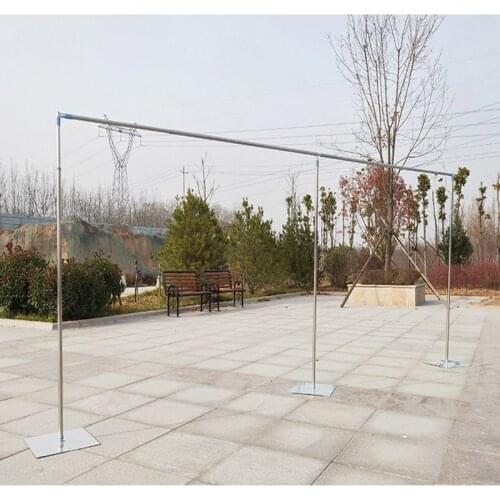 Wedding Square Tube Frame Adjustable Pipe Drape Stainless Steel Backdrop Stand With Expandable Rods For Event Party Decoration