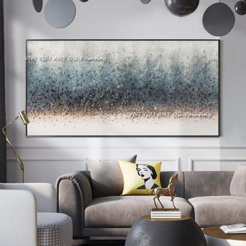 Hand Painted High Quality Abstract Canvas Oil Painting Thick Textured Gold Foil Wall Art Large Modern Living Room Decoration