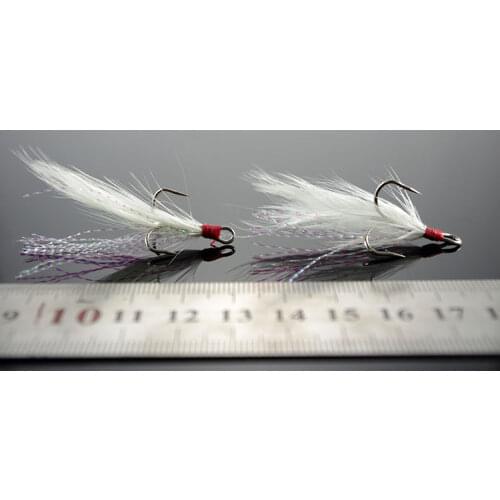 Fishing Blood Groove Hook Thicken Tin Coating Feather Treble Hooks Spoon Minnow Hard Bait Accessories Fishhook With Fur