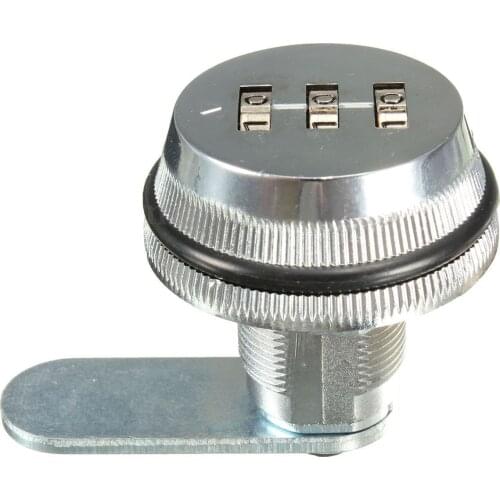 SHGO HOT-Alloy Code Combination Cam lock Keyless Post Mail Box Cabinet RV 3 Dial silver