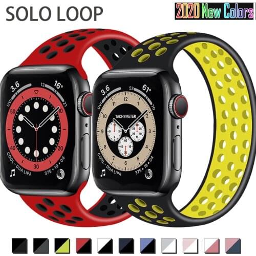 Soft Silicone Band for Apple Watch Series 6 SE 5 3 42mm 38mm Rubber Strap for IWatch 4/5/6 40MMM 44MM Bracelet Sport Solo Loop