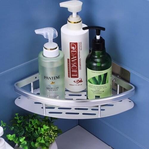 Bathroom Rack Toilet Space Aluminium Hole-free Rack Wall-mounted Bathroom Storage Rack Shower Organizer