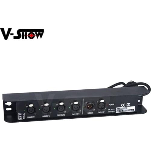 V-show 4 Port DMX Splitter Output 512x4 Channels For Dj Disco Stage Light Control