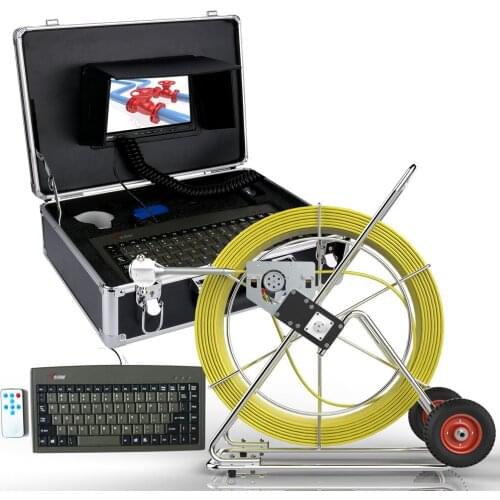 80M 100M 120M 160M Sewer Waterproof Camera Pipe Pipeline Drain Inspection System 7"LCD DVR with length counter & keyboard