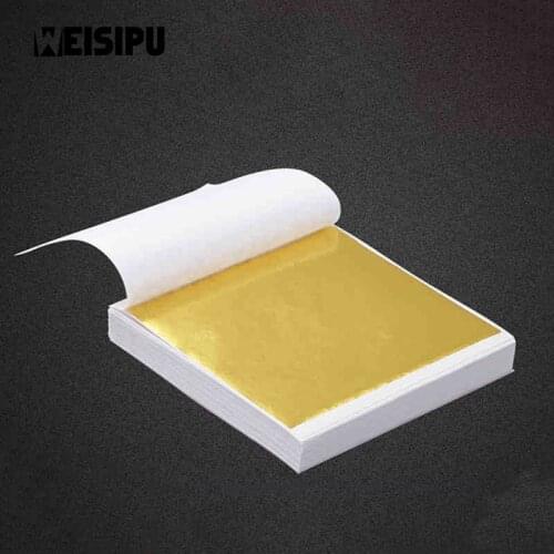 WEISIPU 100pcs/lot Gold Leaf Sheets For Art Crafts Design Gilding Framing Scrap Christmas Party Wedding Decorations