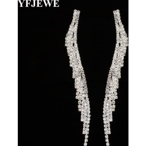 YFJEWE New Luxury Rhinestone Crystal Wedding Party Dangle Earrings Women Elegant Party Drop Earrings Jewelry E467