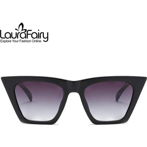 Laura Fairy Fashion Oversize Cateye Sunglasses Women Transparent Color UV Protection Ladies Eyewear Sun Glasses 2018 66177