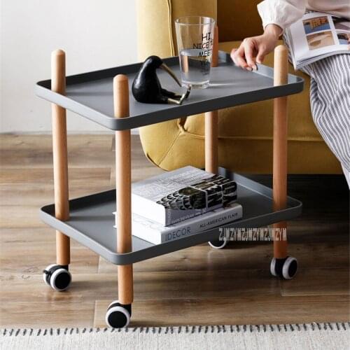 ZXHA-081A Multifunctional Removable Retangle Tea Table With Universal Pulley Storage Trolley Dining Car Mobile Coffee Table