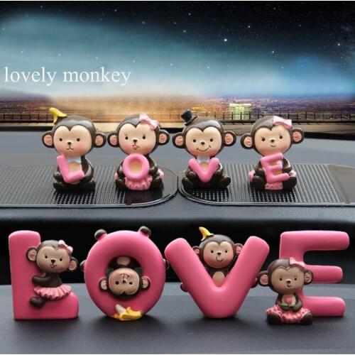 1 Set car Accessories Lovely monkey Dolls Ornaments cute Baby Doll auto Decoration nice gift powerful happy sweet monkey