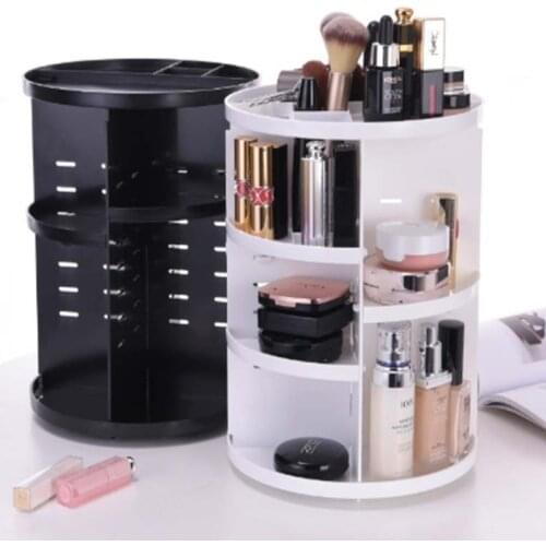 1PC 360 Degree Rotating Cosmetic Storage Rack Lipstick Jewelry Case Holder Display Stand Cosmetic Box Makeup Organizer