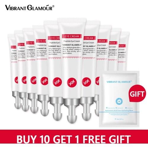 VIBRANT GLAMOUR Peptide Collagen Eye Cream Anti-Wrinkle Anti-Aging Remover Dark Circles Against Puffiness Remove eye bags 10 pcs