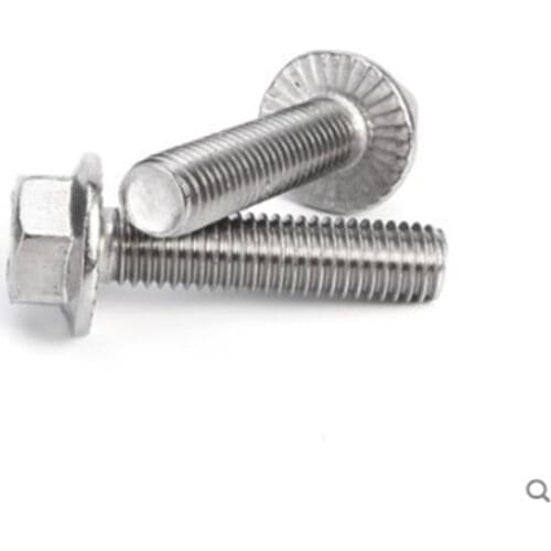 2-5PCS M5 M6 M8 M10 A2-70 304 Stainless Steel GB5787 Hexagon Head with Serrated Flange Cap Screw Hex Washer Head Bolt