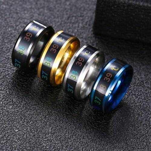 2020 New Temperature Ring Stainless Steel Mood Emotion Feeling Intelligent Temperature Sensitive Rings for Women Men