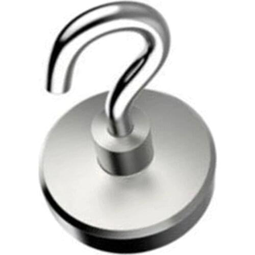 4pcs Magnetic Hooks Strong Hold Neodymium Magnets Hooks Storage Magnets Office Heavy Duty Home Kitchen Workplace Suction Tools
