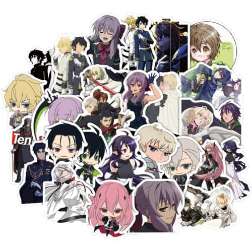 50PCS Seraph Of The End Stickers Vinyl Japan Anime Cute Pegatina For on Guitar Laptop Phone PS4 Skateboard Sticker