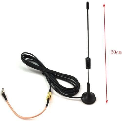10pcs 5dbi 3G Antenna With Sucker Sma Male Connector 3M RG174 Cable + 10pc Sma Female to Crc9 Connector Coaxial Cable RG316 15cm