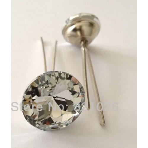 Free shipping 25PCS/LOT 18MM Diamond Crystal Glass Long Fork For Decoration Fileds and other Upholstery Fileds