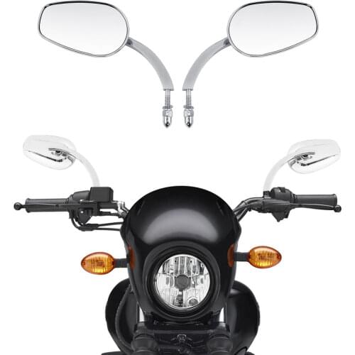 Motorcyle 8mm Rearview Side Mirrors For Harley Low Rider FXDL Softail Slim 1993-2017 Fat Boy Road Glide Ultra black/chrome