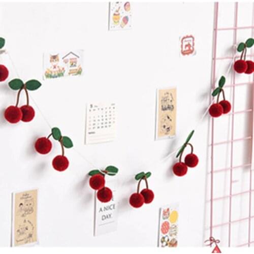 Bayberry Felt Ball Handmade Garland String Hanging Ornaments Hair Ball Wall Hanging Pendant Kids Room Decoration