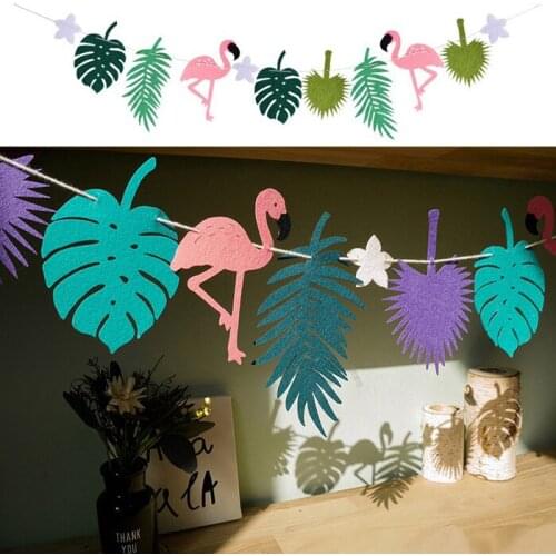 Flamingo Flag Party bell garland Banner for Happy birthday tea party wedding decor baby shower etc Wh