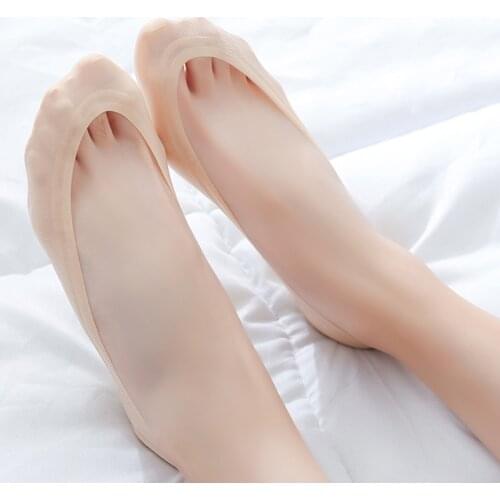 Hot Women Girl Silica Gel Boat Socks Invisible Sole Non-slip Antiskid Slippers Anti-Slip Shallow Low Cut Socks