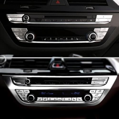 For BMW 5 Series 528 530 G30 540li 2018 ABS Chrome Car Center Console Air Condition Switch Buttons Cover