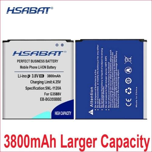 HSABAT 3800mAh for Samsung Galaxy Core 2 G355 G355H G3558 G3556D G3588V G3559 SM-G355 SM-G3558 SM-G3589W EB-BG355BBE Battery