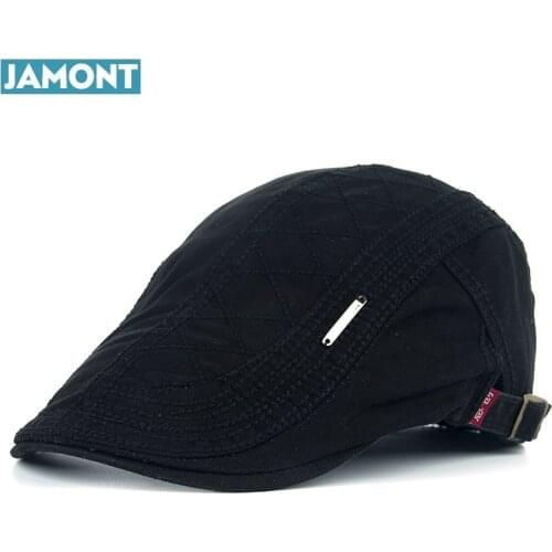 JAMONT 2018 Cotton Beret Hat for Men Vintage Baret Cap Boina Francesa Irish Berets Women Bones Flat Cap Male Peaked Cap Mens