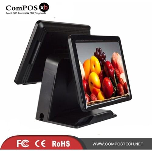 ComPosxb Cash register 15"double screen Pos System 2G 32G PC monitor pos all in one for retail POs terminal