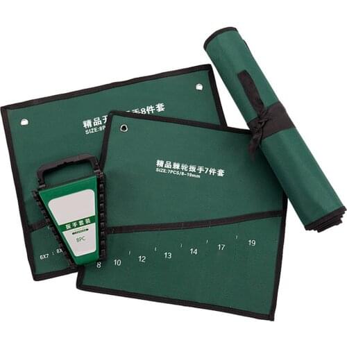 Wrench Storage Bag Roll Up Spanner Combination Canvas Hanging Bag Organizer Pouch Case Hand Tool Storage Bags 8/10/14/20 Pcs