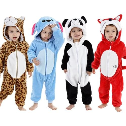 Autumn Winter Newborn Baby Stitch Cartoon Rompers For Baby Girls Boy Animal Jumpsuit Children Overalls Baby Kids Costume Clothes