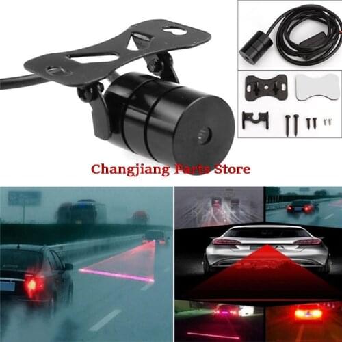 Red Line Rearing Warning Light Auto Styling Anti Collision Rear-end Car Laser Taillight Tail Fog Light Car Brake Parking Lamp