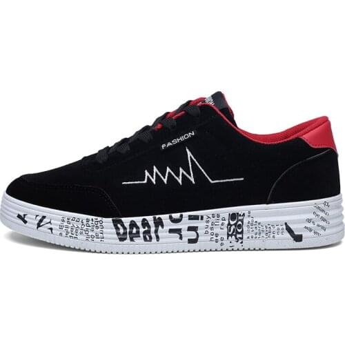 Unisex Graffiti Alphabet Skateboard Shoes Men Fashion Breathable Lace-up Casual Sneakers Women Flat Non-slip Vulcanized Shoe