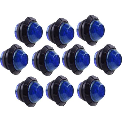 10pcs 12V Waterproof IP67 Blue 3/4" Round 3 LED Side Bullet Marker Lights Fit for Truck Trailer Bus RVs Utes UTVs Boat Caravans