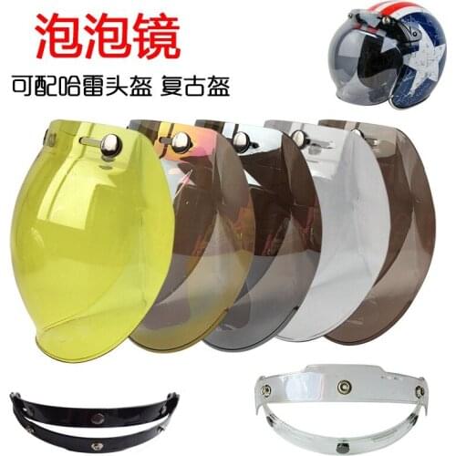 Hot selling motorcycle helmet lens bubble mirror half helmet retro helmet flying helmet three button lens belt frame