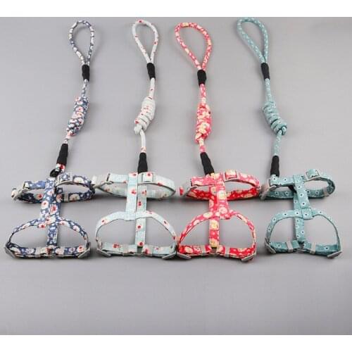 Cute cat collar harness fashion harness leash and collar for cat small dog