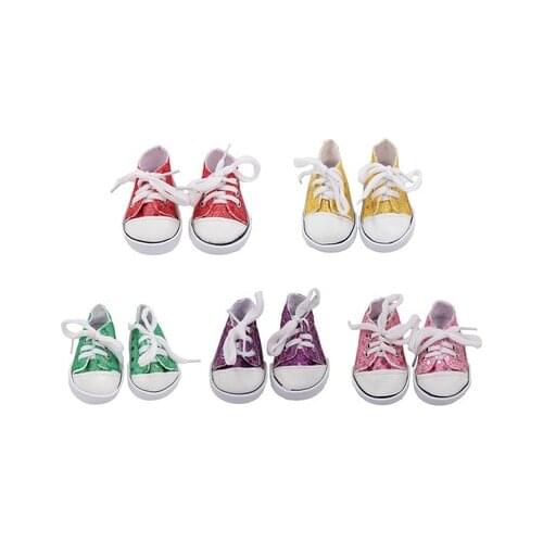 Fashion Sequin Canvas Shoes Fit 18 Inch American & 43 Cm Baby New Born Doll Accessories Generation Girls Toy
