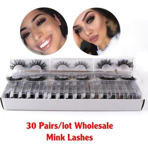 30pairs Mink Lashes False Eyelashes With Tray No Box Long Lasting Fluffy Lash Thick Full Strip Eyelash Makeup
