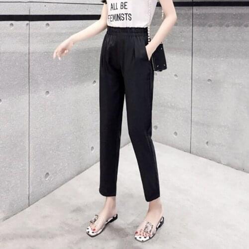 Newest Stylish Plus Size Women Black High-Rise Super Stretch Skinny Slim-Leg Ankle Pants For Ladies Casual Work Trousers Autumn